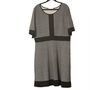 Bandanna short sleeve solid banded dress 3X